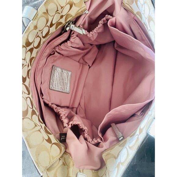 Vtg coach Large diaper bag canvas multicolored mosaic tote shoulder bag - Picture 8 of 10